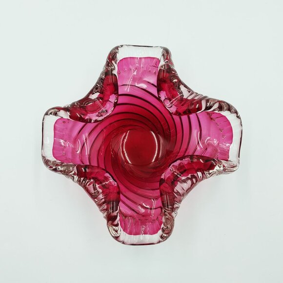 1960s Astonishing Pink Ashtray or Catch-All in Murano Glass - Picture 7 of 8